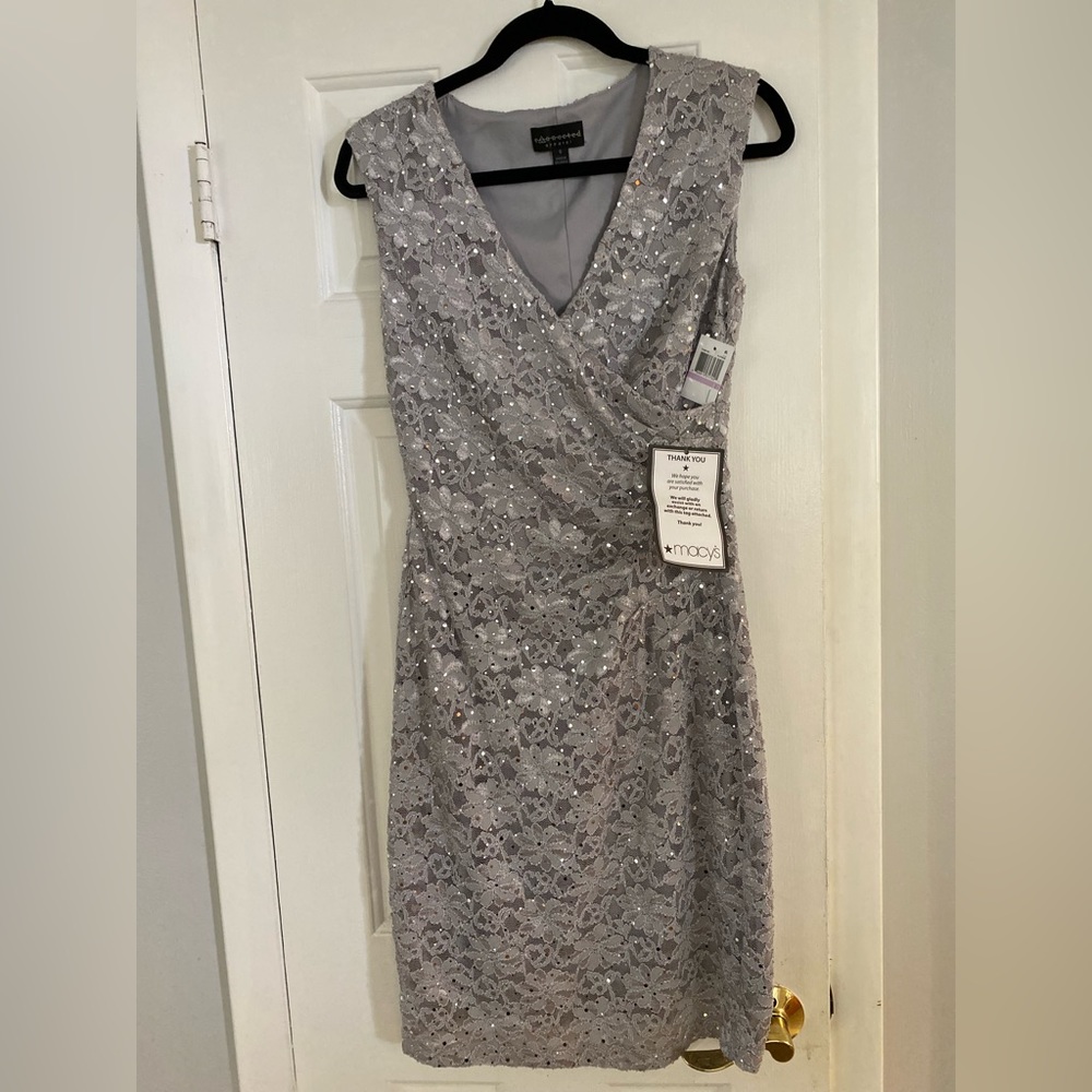 Silver women’s evening dress